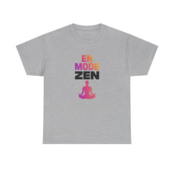 T shirt "En Mode Zen" – Pour Homme & Femme – Blanc ou Gris tee shirt yoga