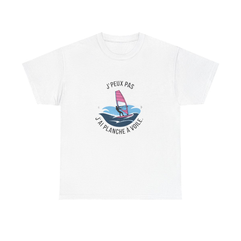 T shirt humour planche à voile J’peux pas j’ai planche à voile Cadeau passion windsurf sport de glisse mer, été Tee shirt
