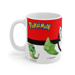 Mug Évolution Pokémon Papilusion – Créature Verte à Ailes Blanches, Univers Japonais Rétro
