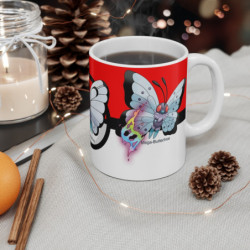 Mug Évolution Pokémon Papilusion – Créature Verte à Ailes Blanches, Univers Japonais Rétro