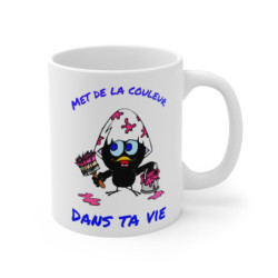 Mug Tasse Calimero Met de la couleur dans ta vie Bleu – Idée cadeau rebelle et positif !