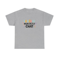T-shirt “Bonjour mon petit chat” – Design Doux, Mignon et Plein de Tendresse