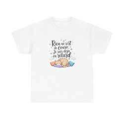 T-shirt "Rien ne sert de courir, je suis déjà en retard" – Humour paresse chat mignon