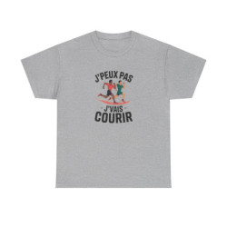 T-shirt course à pied – “J’peux pas, j’vais courir” – Humour sportif tee shirt amusant sport