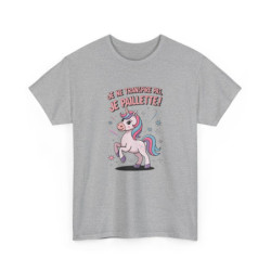 T-shirt Licorne “Je ne transpire pas, je paillette” – Magie et humour à paillettes tee shirt amusant