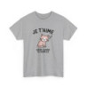 T-shirt mignon “Je t’aime même quand tu ronfles” – Cadeau drôle et tendre pour amoureux des chats tee shirt