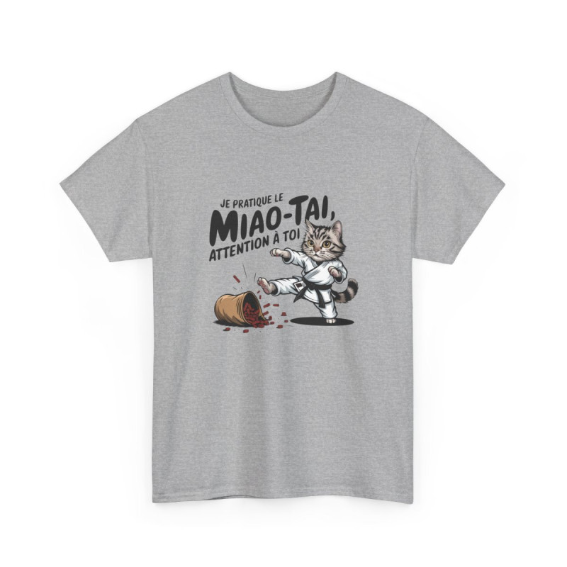 T-shirt Humour Chat Arts Martiaux – “Je pratique le Miao-Tai” – Idée Cadeau Originale