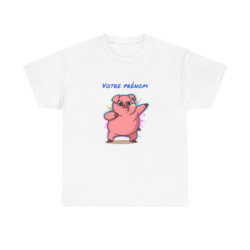 T-shirt cochon personnalisable avec prénom  Tee shirt drôle homme femme  Design fun humour