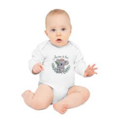 Body bébé "Accro à toi" – Koala mignon – 100% coton blanc – Cadeau naissance tout doux