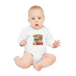 Body bébé "Trop cool pour faire la sieste" – Motif rigolo 100% coton blanc  Cadeau original naissance