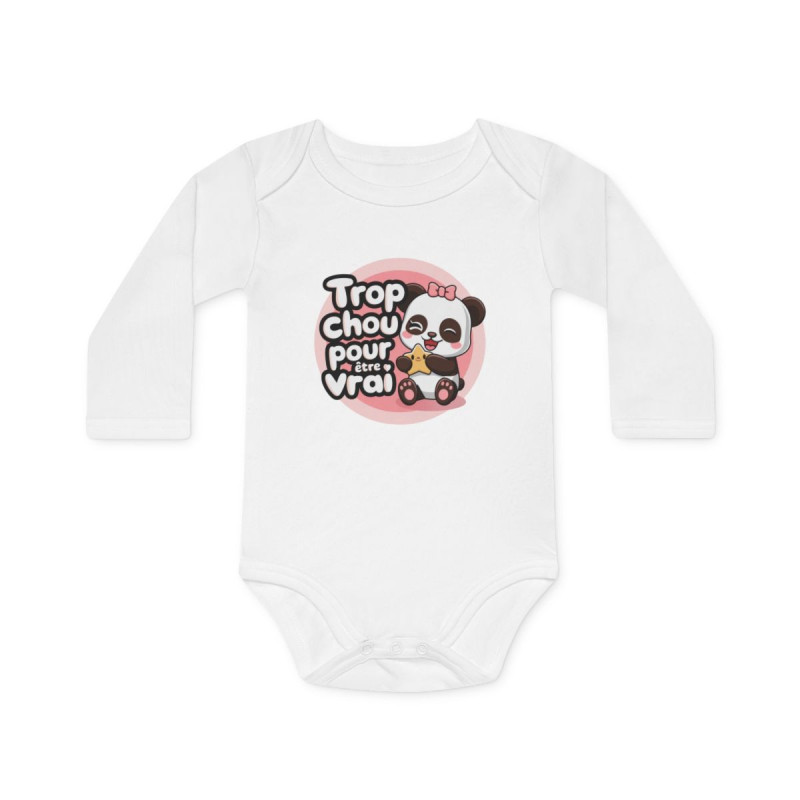 Body bébé "Trop chou pour être vrai" – Motif panda  Cadeau mignon pour naissance ou baby shower