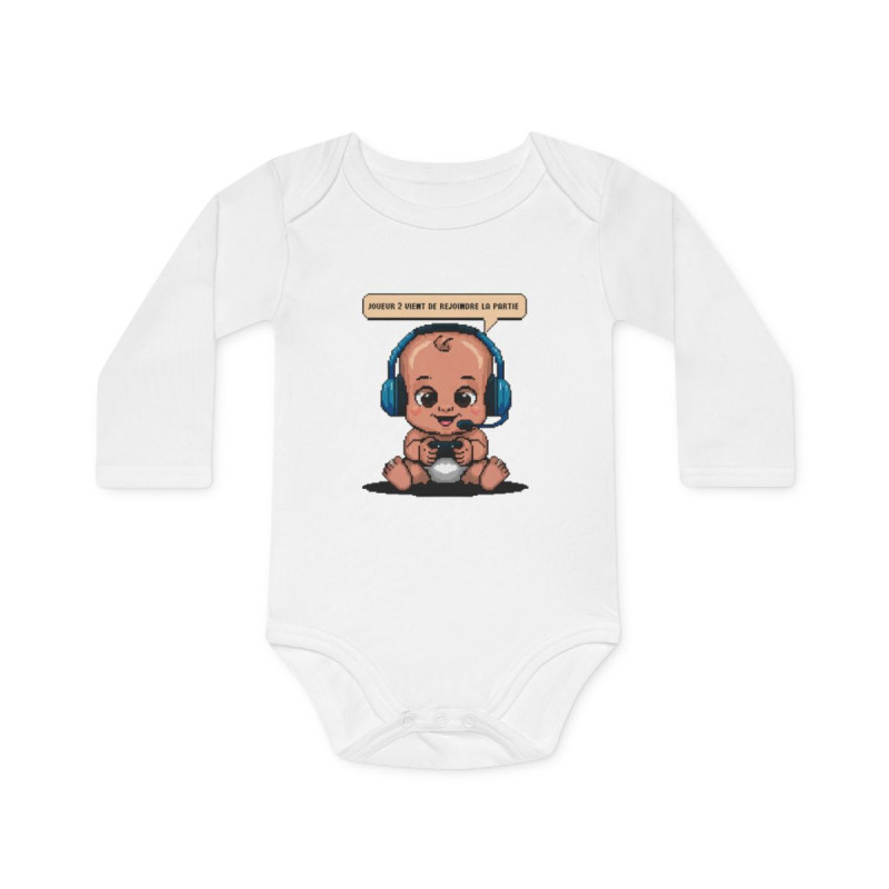 Body bébé joueur 2 Design pixel gamer  Cadeau naissance geek ou gamer