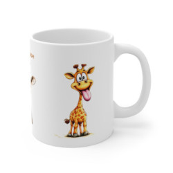 Mug Tasse Animal Girafes Rigolotes – Modèle avec prénom personnalisé pour enfants et adultes
