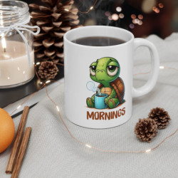 Mug Tasse Tortue Mornings – Humeur Matinale et Caféine