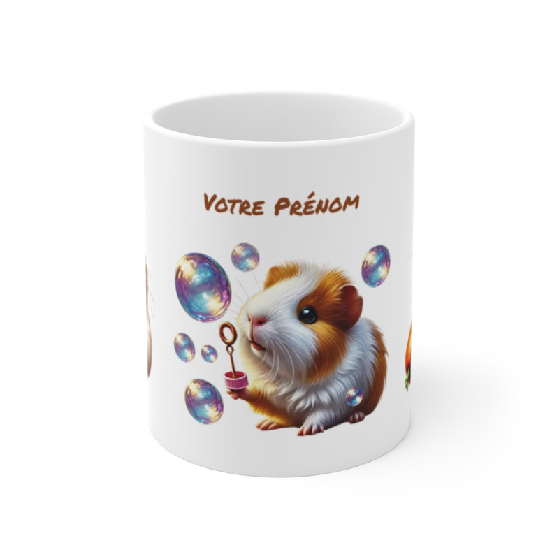 Mug cochon d’Inde personnalisé prénom mignon kawaii rongeur animal