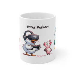 Mug canard cochon prénom...
