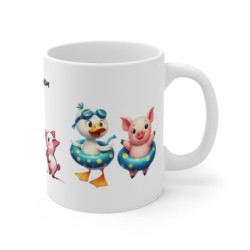 Mug canard cochon prénom personnalisé animaux mignons kawaii gamer vacances