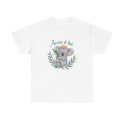 Tee shirt koala mignon accro à toi amour câlin animaux blanc gris noir
