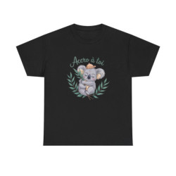 Tee shirt koala mignon accro à toi amour câlin animaux blanc gris noir