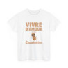 T-shirt humour Vivre d’amour et de cacahuètes fun homme femme S à 3XL