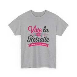T-shirt humour retraite femme floral drôle cadeau départ retraitée vive la retraite blanc gris S à 3XL