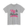 T-shirt humour retraite femme floral drôle cadeau départ retraitée vive la retraite blanc gris S à 3XL