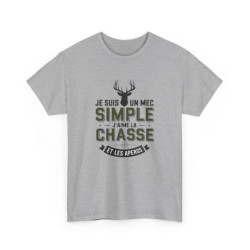 T-shirt Je suis un mec simple j’aime la chasse et les apéros – Chasseur