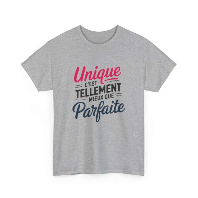 T-shirt Femme Unique Mieux Que Parfaite Citation Positive Cadeau Humour