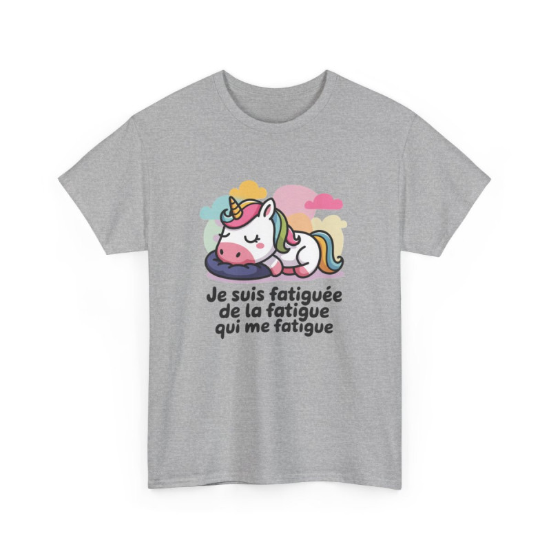 T-shirt licorne drôle femme fatigue kawaii mignon ado femme S-3XL