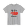 T-shirt femme Ma Tata d’Amour – coeur, cadeau famille – blanc/gris – S à 3XL