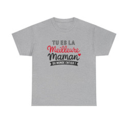 T-shirt femme Meilleure Maman – coeur, amour, cadeau maman – blanc/gris – S à 3XL