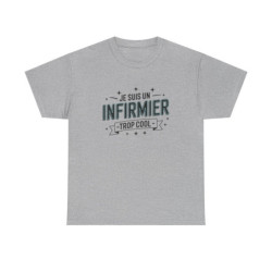 T-shirt homme infirmier drôle – héros du quotidien, soignant – blanc/gris – tailles S à 3XL
