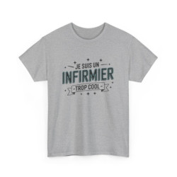 T-shirt homme infirmier drôle – héros du quotidien, soignant – blanc/gris – tailles S à 3XL