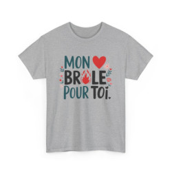 T-shirt "Mon cœur brûle pour toi" – amour drôle romantique S à 3XL