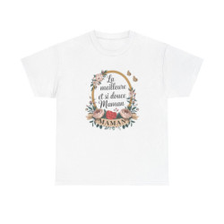 T-shirt maman doux fleuri "La meilleure et si douce Maman" – S à 3XL
