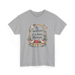 T-shirt maman doux fleuri "La meilleure et si douce Maman" – S à 3XL