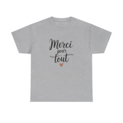 T-shirt Merci pour tout Idée Cadeau gratitude maître collègue  Blanc ou gris –S à 3XL