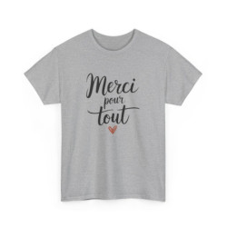 T-shirt Merci pour tout Idée Cadeau gratitude maître collègue  Blanc ou gris –S à 3XL