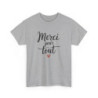 T-shirt Merci pour tout Idée Cadeau gratitude maître collègue  Blanc ou gris –S à 3XL