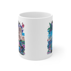 Mug Marseille rétro-futuriste OVNI graffiti scooter –Idée Cadeau urbain