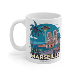 Mug Tasse Café Marseille OVNI Scooter 325ml – Design rétro urbain