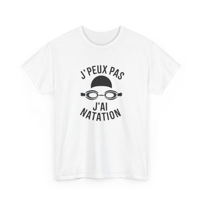 T-shirt humour natation  J’peux pas j’ai piscine nageur tee shirt