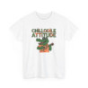 T shirt Chillodile Attitude Crocodile Ukulélé Blanc Gris tee shirt humour animal
