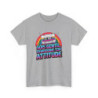 T shirt Rétro Cassette Vintage  Sois Gentil Rembobine Ton Attitude  Look 80s Positif Humour Blanc et Gris
