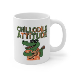 Mug Chillodile Attitude Tasse Drôle Crocodile Cool Guitare  Tropicale Relax Humour Cadeau Original Musique Zen