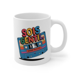 Mug Sois Gentil Rembobine Ton Attitude Tasse K7 Vintage Humour Rétro Original Cadeau Nostalgique Musique