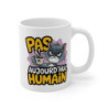 Mug Chat Grincheux Pas Aujourd’hui Humain Tasse Humour Sarcastique Café Matin Félin  Lendemain Difficile Cadeau Original