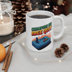 Mug Gamer Champion du Rage Quit Tasse Pixl Art Rétro Gaming Drôle Cadeau Geek Joueur Arcade Joystick Flamme  Jeu Vidéo