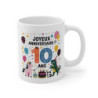 Mug Tasse Joyeux Anniversaire 10 Ans  Dinosaure & Licorne Cadeau Enfant Fille Garçon