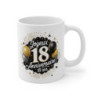Mug Joyeux Anniversaire 18 Ans  Ballons Or & Feux d’Artifice Idée Cadeau Majeurité Original